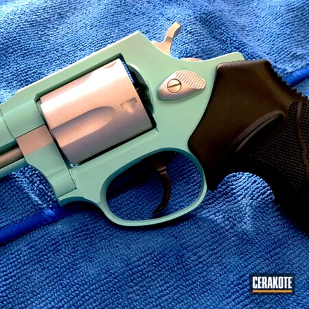 Powder Coating: Satin Aluminum H-151,Revolver,38 Special,Robin's Egg Blue H-175,Taurus,Ultra Lite