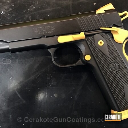 Powder Coating: Graphite Black H-146,1911,Pistol,Gold H-122,Ruger SR1911