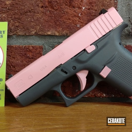 Powder Coating: Glock 43,Glock,Bazooka Pink H-244,Two Tone,Ladies,Pistol