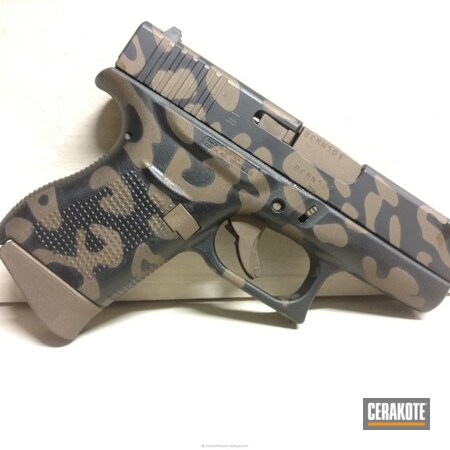Powder Coating: Glock 43,Leopard Print,Graphite Black H-146,Glock,Pistol,Burnt Bronze H-148