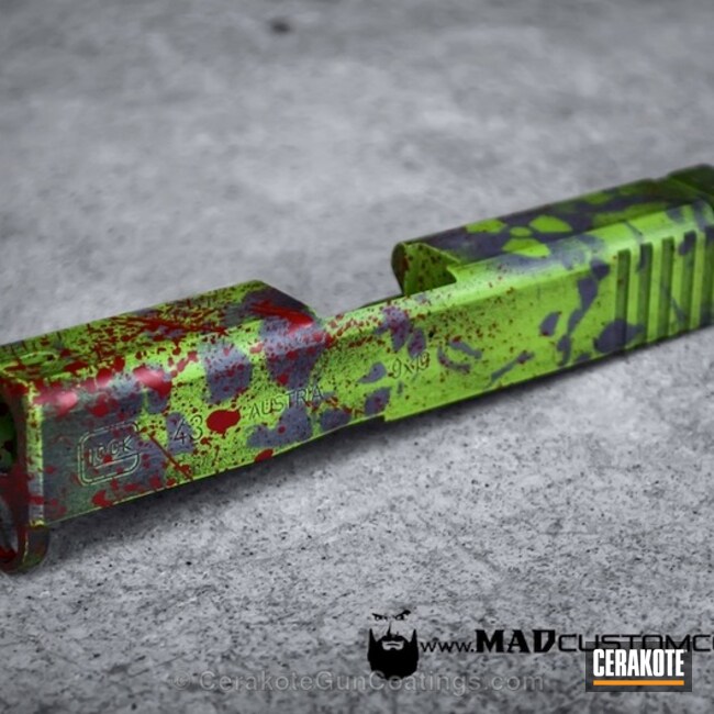 Cerakoted H-168 Zombie Green, H-214 Smith & Wesson Grey And H-167 Usmc Red
