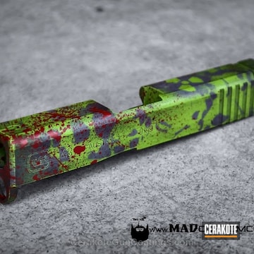 Cerakoted H-168 Zombie Green, H-214 Smith & Wesson Grey And H-167 Usmc Red