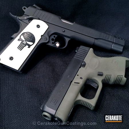 Powder Coating: Graphite Black H-146,Glock,1911,Punisher,Glock 27,O.D. Green H-236,Pistols