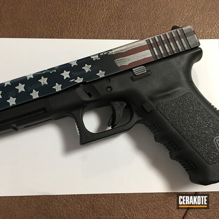 Powder Coating: Glock 20,Crimson H-221,Glock,Snow White H-136,Pistol,American Flag,Sky Blue H-169,Distressed American Flag,Glock 10mm