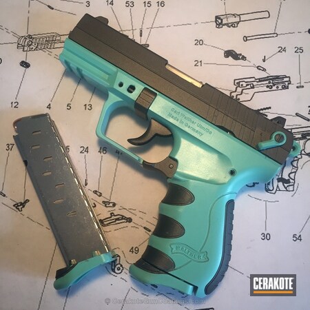 Powder Coating: Two Tone,Pistol,Robin's Egg Blue H-175,Walther PK 380