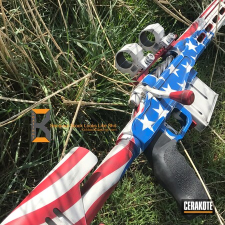 Powder Coating: Bright White H-140,NRA Blue H-171,American Flag,FIREHOUSE RED H-216,Rifle,Bolt Action Rifle,Distressed American Flag