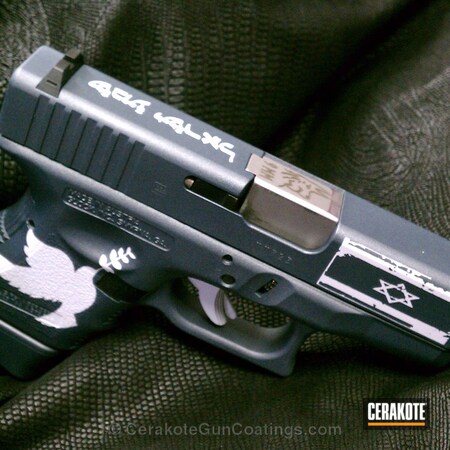 Powder Coating: Hidden White H-242,Glock,Ladies,Handguns,Blue Titanium H-185