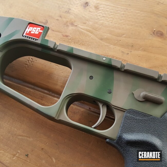 Cerakoted H-265 Flat Dark Earth, H-200 Highland Green, H-235 Coyote Tan And H-231 Magpul Foliage Green