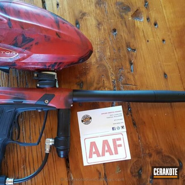 Cerakoted H-216 Smith & Wesson Red, H-221 Crimson And H-146 Graphite Black