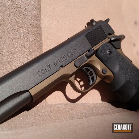 Powder Coating: Graphite Black H-146,Two Tone,1911,Pistol,Colt 1911,Colt,Burnt Bronze H-148