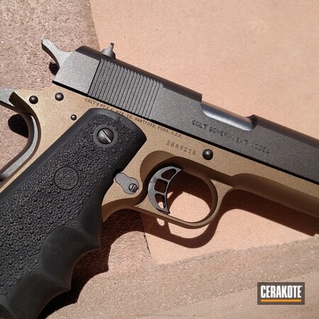 Powder Coating: Graphite Black H-146,Two Tone,1911,Pistol,Colt 1911,Colt,Burnt Bronze H-148