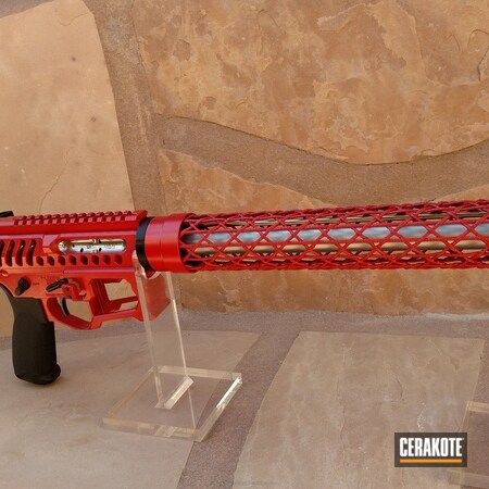 Powder Coating: Two Tone,Tactical Rifle,FIREHOUSE RED H-216,F1 Firearms,Custom