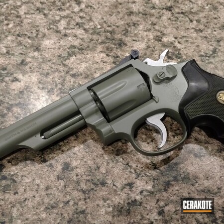 Powder Coating: Jungle E-140,Smith & Wesson,Two Tone,Cerakote Elite Series,S&W 357 Magnum,Armor Black H-190,Revolver,Jungle E-140G