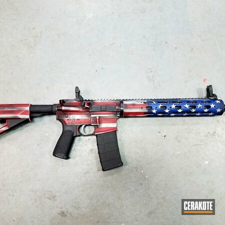 Powder Coating: Bright White H-140,Distressed,NRA Blue H-171,USA,USMC Red H-167,Tactical Rifle,American Flag,wickedweaponry,Distressed American Flag
