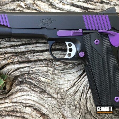 Powder Coating: Graphite Black H-146,Kimber,Two Tone,Kimber 1911 Custom II,1911,Pistol,Bright Purple H-217