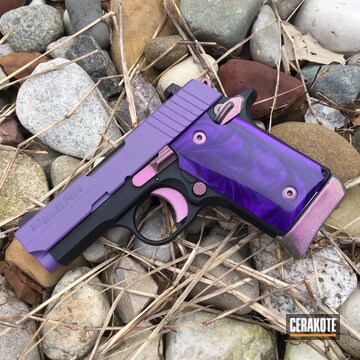Cerakoted H-217 Bright Purple, H-255 Crushed Silver And H-237 Tungsten