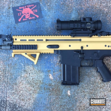 Powder Coating: SCAR 17,Two Tone,Gold H-122,Tactical Rifle,SCAR