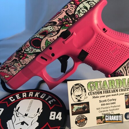 Powder Coating: Glock,Glock 26,Hydrographics,Ladies,Pistol,Flowers,Prison Pink H-141