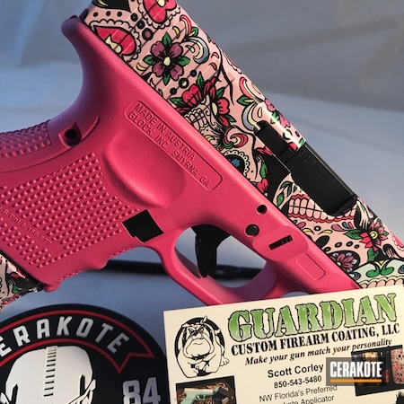 Powder Coating: Glock,Glock 26,Hydrographics,Ladies,Pistol,Flowers,Prison Pink H-141