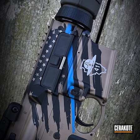 Powder Coating: Police Badge,Ridgeway Blue H-220,AR-15,Memorial,Thin Blue Line,Illinois State Police,ISP,MAGPUL® O.D. GREEN H-232,Ruger SR556,American Flag,Tribute Gun,Stainless H-152,Law Enforcement,MAGPUL® FLAT DARK EARTH H-267