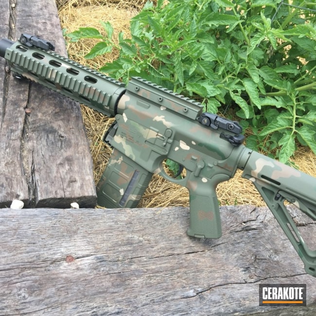 AR-9 Cerakoted using Magpul® O.D. Green, Multicam® Bright Green and Coyote  Tan