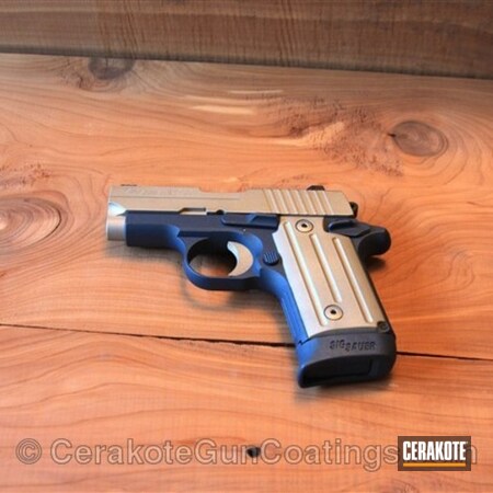 Powder Coating: Blue,Sig Sauer,Pistol,Blue Titanium H-185,Shimmer Aluminum H-158,Sig Sauer P238,Guns