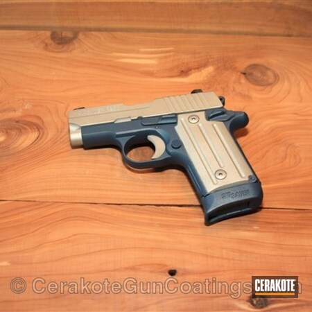 Powder Coating: Blue,Sig Sauer,Pistol,Blue Titanium H-185,Shimmer Aluminum H-158,Sig Sauer P238,Guns