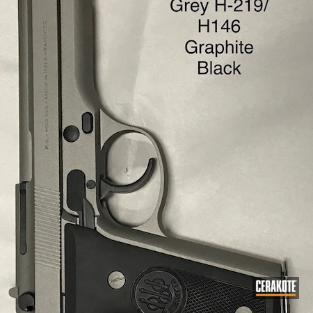 Powder Coating: Graphite Black H-146,Beretta 92 Pistol,Pistol,Beretta,Beretta 92 Cerakote,Gun Metal Grey H-219
