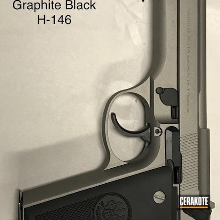 Powder Coating: Graphite Black H-146,Beretta 92 Pistol,Pistol,Beretta,Beretta 92 Cerakote,Gun Metal Grey H-219