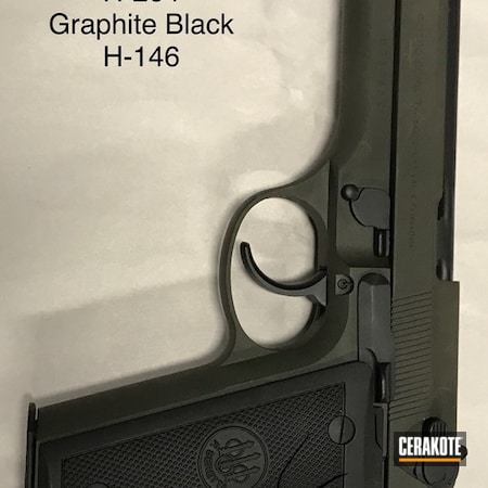 Powder Coating: Graphite Black H-146,Pistol,Beretta,MIL SPEC GREEN  H-264,Beretta 92 Cerakote