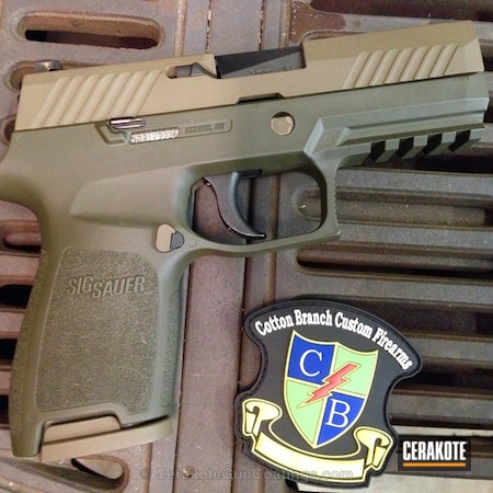 Powder Coating: 9mm,Compact,Sig Sauer,Sig Sauer P320,Handguns,Pistol,MAGPUL® O.D. GREEN H-232,Patriot Brown H-226,Sig