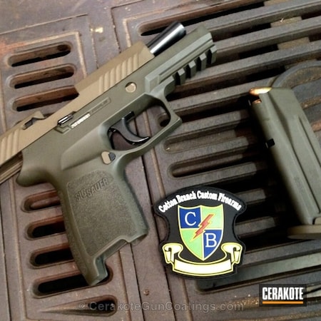 Powder Coating: 9mm,Compact,Sig Sauer,Sig Sauer P320,Handguns,Pistol,MAGPUL® O.D. GREEN H-232,Patriot Brown H-226,Sig