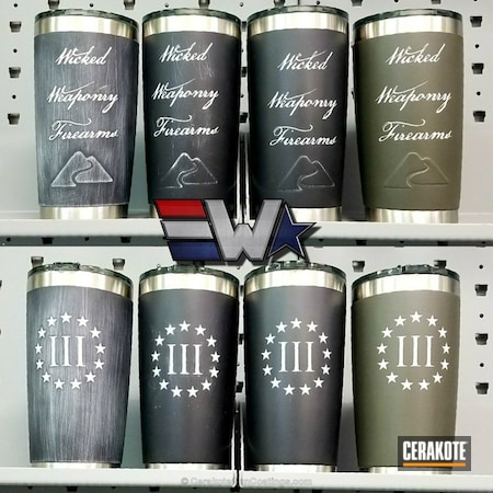 Powder Coating: Three Percenters,Distressed,Snow White H-136,Custom Tumbler Cup,Armor Black H-190,MAGPUL® O.D. GREEN H-232,YETI Cup,More Than Guns,Cups,wickedweaponry