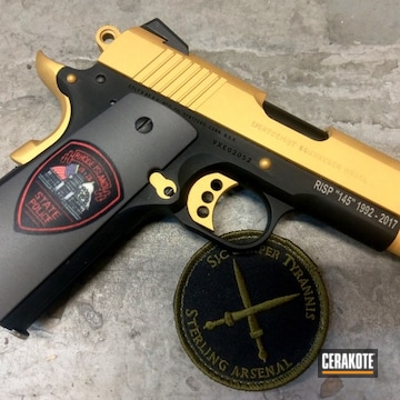 Cerakoted H-153 Shimmer Gold, H-214 Smith & Wesson Grey And H-190 Armor Black