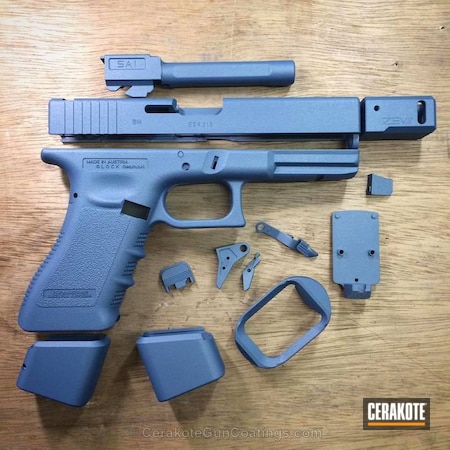 Powder Coating: Glock,Pistol,Blue Titanium H-185,Solid Tone,Zev