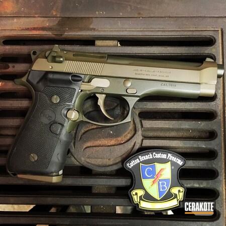 Powder Coating: Two Tone,Pistol,Beretta,MAGPUL® O.D. GREEN H-232,Patriot Brown H-226