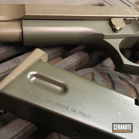 Powder Coating: Two Tone,Pistol,Beretta,MAGPUL® O.D. GREEN H-232,Patriot Brown H-226
