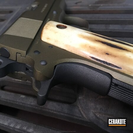 Powder Coating: .45 ACP,1911,Pistol,Colt 1911,Cobalt H-112,Colt,Burnt Bronze H-148