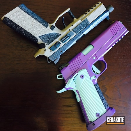 Powder Coating: GunCandy,CZ,Rock Island Armory,Bright Purple H-217,Benchmade,2011,Robin's Egg Blue H-175,Pistols