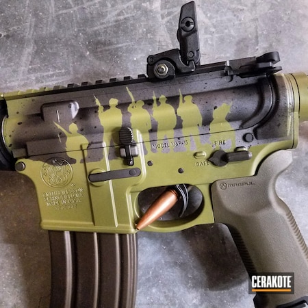 Powder Coating: Smith & Wesson M&P,Smith & Wesson,Stencil,Gloss Black H-109,Custom Graphic,Custom Mix,Custom Camo,AR-15,Tactical Grey H-227,Custom Stenciling,Custom,Graphics,Memorial,Custom Cerakote,Custom Paint,Support Our Troops,Noveske Bazooka Green H-189,Custom Design,Armed Forces Expeditionary Service,Military,Tactical Rifle