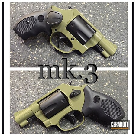 Powder Coating: Graphite Black H-146,Smith & Wesson,Revolver,Noveske Bazooka Green H-189,38 Special,.38 S&W Special