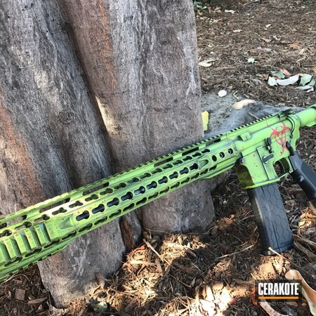 Powder Coating: Graphite Black H-146,Distressed,Zombie Green H-168,Zombie Splatter,Zombie,Tactical Rifle,FIREHOUSE RED H-216,AR-15,Battleworn,Rifle