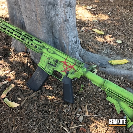 Powder Coating: Graphite Black H-146,Distressed,Zombie Green H-168,Zombie Splatter,Zombie,Tactical Rifle,FIREHOUSE RED H-216,AR-15,Battleworn,Rifle