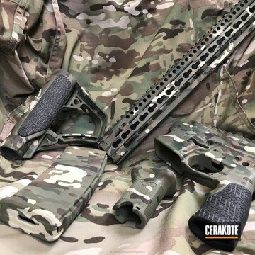 Cerakoted H-267 Magpul Flat Dark Earth, H-226 Patriot Brown, H-200 Highland Green, H-204 Hazel Green, H-211 Bae Green, H-258 Chocolate Brown, H-143 Benelli Sand And H-235 Coyote Tan