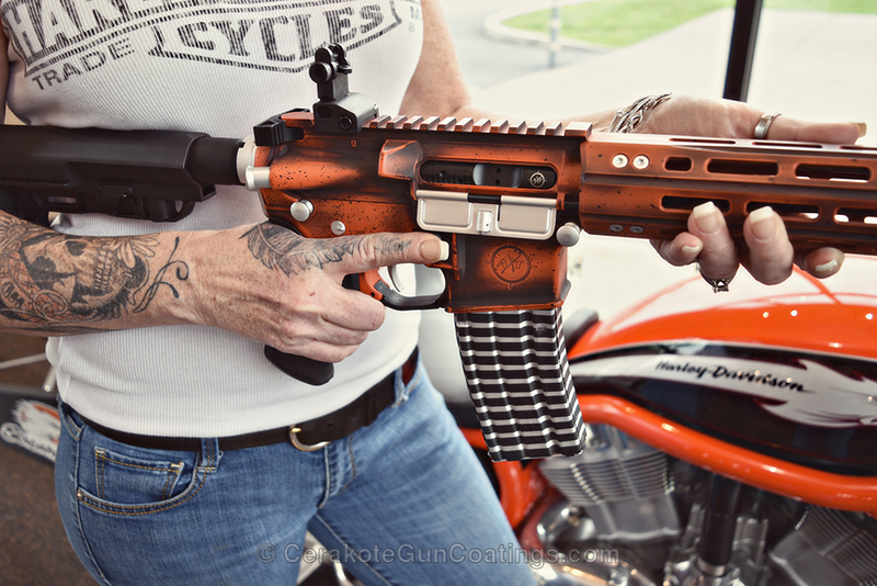 Custom Raging Hunter Cerekote H-128 Hunter Orange, H-151 Satin Aluminum and H-190 Armor Black by Web ...