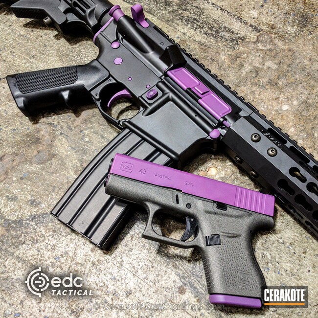 Cerakoted: Custom Rifle,Graphite Black H-146,Two Tone,Wild Purple H-197,Tungsten H-237,Pistol,Tactical Rifle,Glock,Matching Set,EDC,Glock 43,AR-15