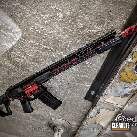 Powder Coating: Graphite Black H-146,Two Tone,EDC,Tactical Rifle,FIREHOUSE RED H-216,AR-15,Custom Rifle
