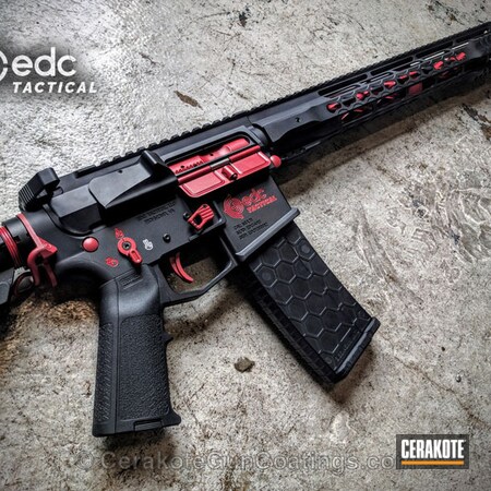 Powder Coating: Graphite Black H-146,Two Tone,EDC,Tactical Rifle,FIREHOUSE RED H-216,AR-15,Custom Rifle