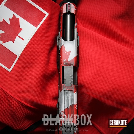 Powder Coating: Hidden White H-242,Canada,Glock,Canadian Flag,Pistol,USMC Red H-167,Stippled,Tac Light