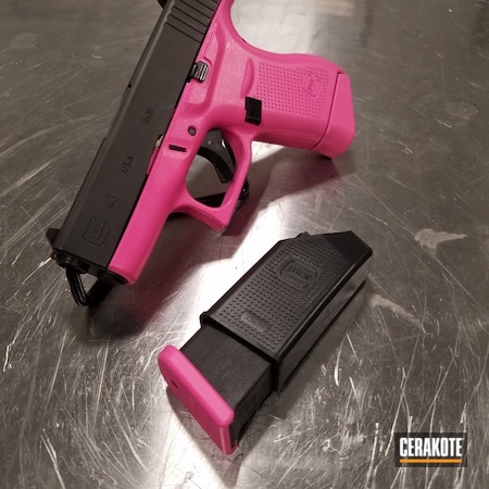 Powder Coating: Glock 43,9mm,Glock,Two Tone,Pistol,Prison Pink H-141